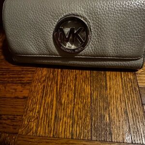 Michael Kors Pebbled Leather Wallet in Gray
